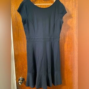 LOFT Black Ponte Flare Dress